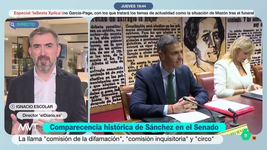 La reflexión de Ignacio Escolar sobre la comparecencia de Sánchez en el Senado: "El PP tiene poco que celebrar" Ignacio Escolar analiza en Más Vale Tarde la comparecencia de Pedro Sánchez en la comisión del Senado sobre el 'caso Koldo', donde "era difícil encontrar una respuesta concreta a una pregunta concreta".