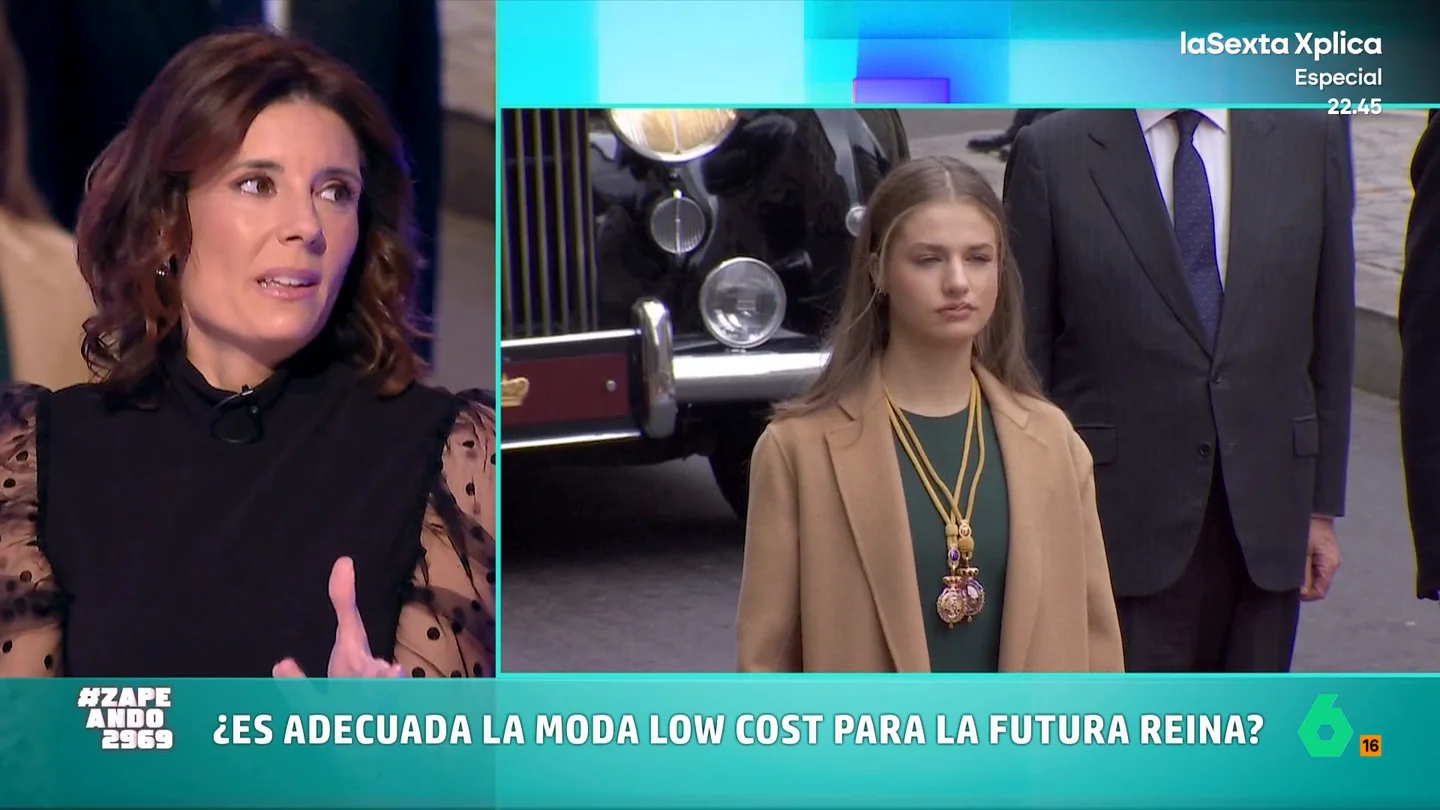 María José Gómez y Verdú, sobre el look de Leonor en los Princesa de Asturias La experta en protocolo de cabecera de Zapeando, María José Gómez y Verdú, analiza el vestido 'low cost' de la princesa Leonor en lo Premios Princesa de Asturias y opina que era una buena oportunidad para "dar visibilidad al sector español".