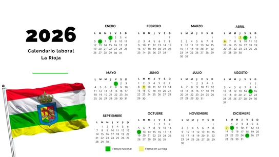 Calendario laboral de La Rioja de 2026: festivos, puentes y vacaciones en la comunidad del vino Calendario laboral de La Rioja de 2026: festivos, puentes y vacaciones en la comunidad del vino