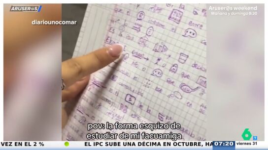 Una estudiante argentina revoluciona las redes con sus apuntes llenos de emoticonos: "Es un jerogl&iacute;fico"