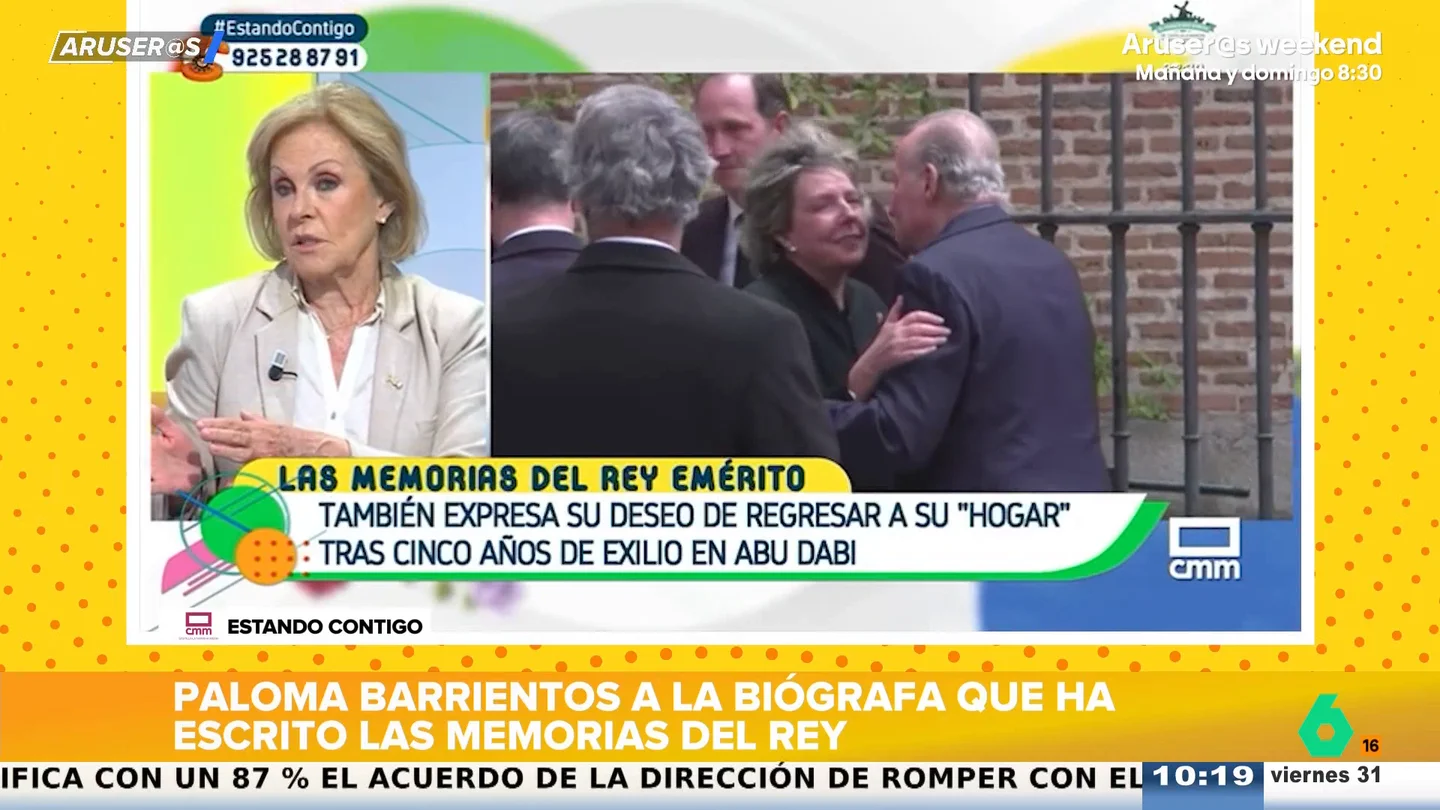 Paloma Barrientos critica a la autora de las memorias de rey Juan Carlos: "No tiene ni idea de lo que es España" Paloma Barrientos critica a la autora de las memorias de rey Juan Carlos: "No tiene ni idea de lo que es España"