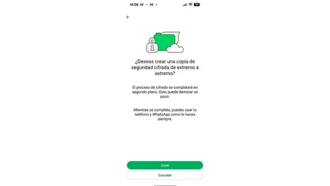 Creando una copia de seguridad de WhatsApp con llave de acceso Creando una copia de seguridad de WhatsApp con llave de acceso