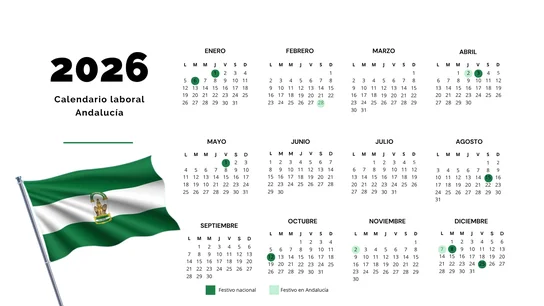 Calendario laboral de Andalucía de 2026: festivos, puentes y fiestas en todos los pueblos andaluces Calendario laboral de Andalucía de 2026: festivos, puentes y fiestas en todos los pueblos andaluces