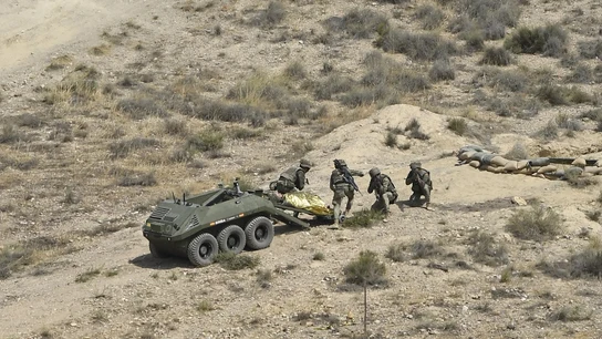Imagen de una demostración dinámica realizada por el Ejército de Tierra en Viator (Almería) Imagen de una demostración dinámica realizada por el Ejército de Tierra en Viator (Almería)