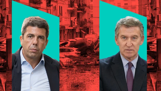 Carlos Mazón y Alberto Núñez Feijóo. Carlos Mazón y Alberto Núñez Feijóo.