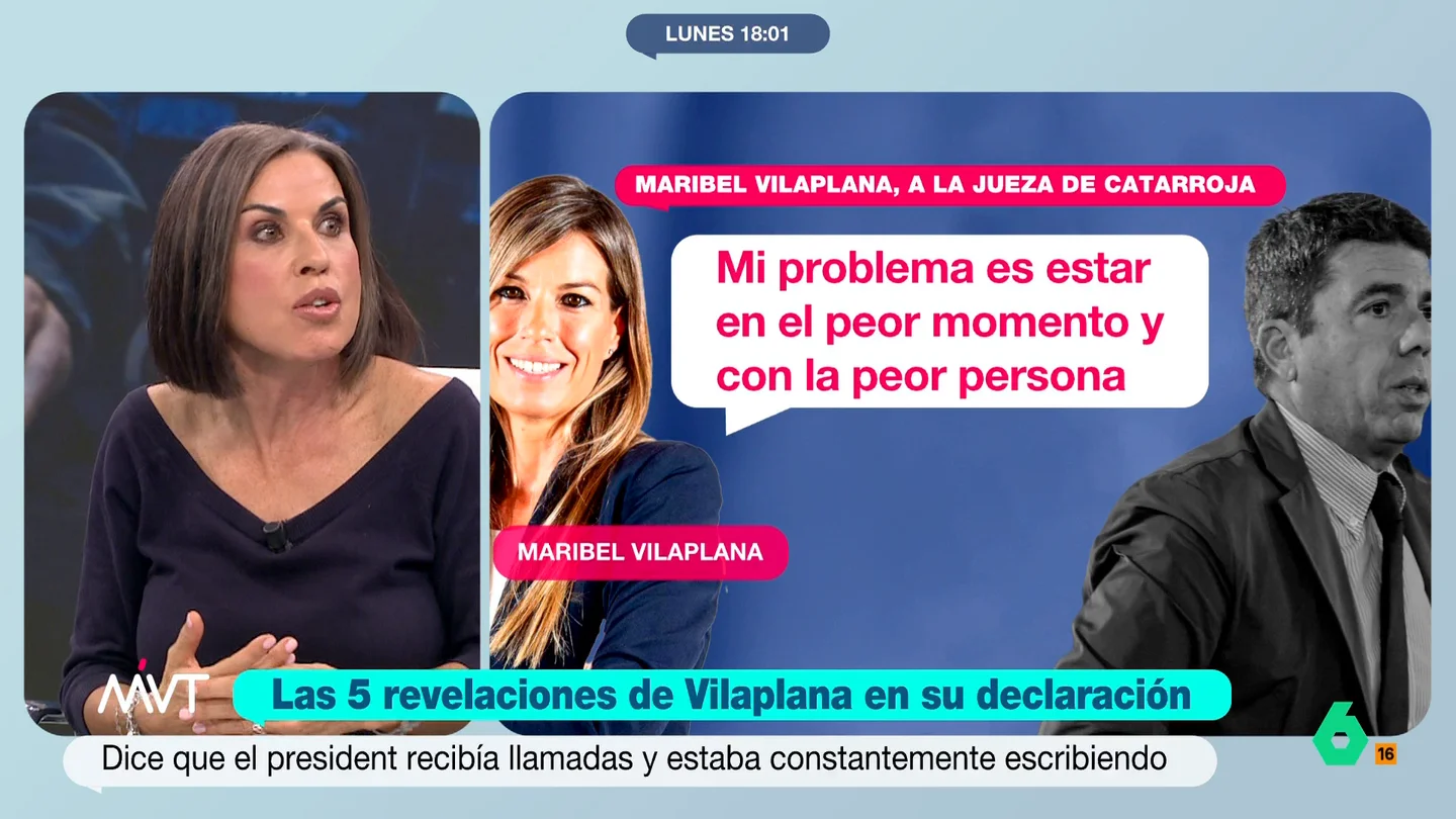 Bea de Vicente, sobre Mazón tras la declaración de Vilaplana: "Sabemos que recibió muchas llamadas y mensajes, esto no le viene ni bien ni mal" Bea de Vicente, sobre Mazón tras la declaración de Vilaplana: "Sabemos que recibió muchas llamadas y mensajes, esto no le viene ni bien ni mal"