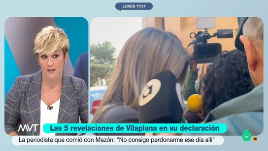 Cristina Pardo, a Vilaplana: "Si estás comiendo con un político que se levanta a atender llamadas, como mínimo le preguntas: ¿Todo bien?" Cristina Pardo reacciona en este vídeo a las revelaciones de Maribel Vilaplana en su declaración ante la jueza de Catarroja, donde asegura que no preguntó a Mazón por las llamadas que recibía para mantener la discreción.