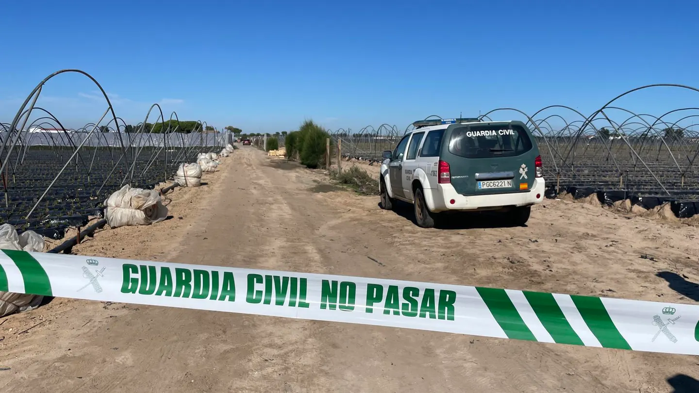 Imagen del lugar donde ha sido hallado el cadáver de una mujer en Moguer Imagen del lugar donde ha sido hallado el cadáver de una mujer en Moguer