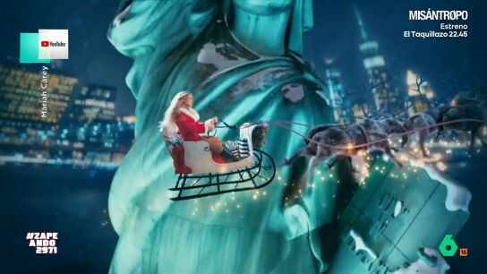 Mariah Carey daba el pistoletazo de salida a la Navidad con un v&iacute;deo en el que se la ve a bordo del trineo de Santa Claus surcando los cielos, pero donde 'cantan' un poco los efectos especiales.