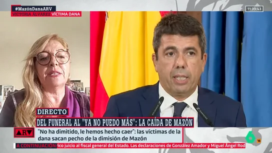 Victoria Álvarez, familiar de una víctima de la DANA: "Es un miserable, es lo peor, poco le pasó durante el funeral de Estado" Victoria Álvarez, familiar de una víctima de la DANA: "Es un miserable, es lo peor, poco le pasó durante el funeral de Estado"