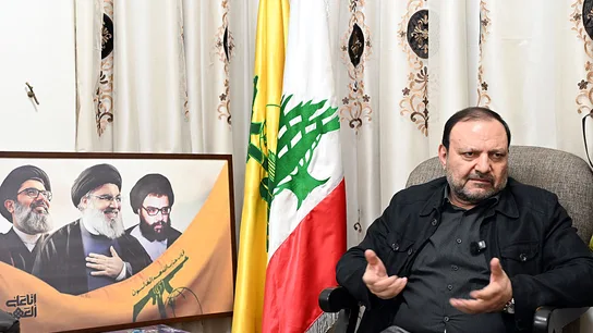 Galib Abu Zainab, miembro de Hizbula, durante uno de sus discursos en Beirut. Galib Abu Zainab, miembro de Hizbula, durante uno de sus discursos en Beirut.