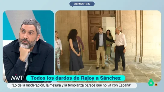 Pedro Águeda, tras las afirmaciones de Rajoy sobre "el gobierno Frankenstein": "Es increíble cómo se revisita la historia" El periodista se ha mostrado muy crítico con las afirmaciones del expresidente popular que, durante una entrevista, ha valorado la ruptura de Junts con el Gobierno lo que puede provocar que la legislatura quede bloqueada.