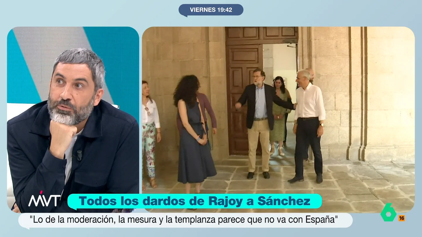 Pedro Águeda, tras las afirmaciones de Rajoy sobre "el gobierno Frankenstein": "Es increíble cómo se revisita la historia" El periodista se ha mostrado muy crítico con las afirmaciones del expresidente popular que, durante una entrevista, ha valorado la ruptura de Junts con el Gobierno lo que puede provocar que la legislatura quede bloqueada.