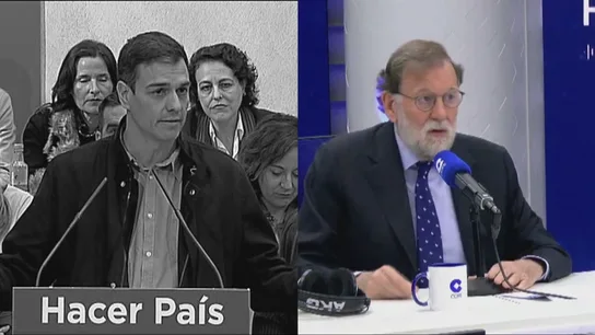 Pedro Sánchez en 2018 y Mariano Rajoy este viernes. Pedro Sánchez en 2018 y Mariano Rajoy este viernes.