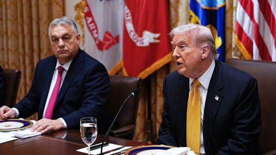 Donald Trump y Viktor Orb&aacute;n este viernes tras su reuni&oacute;n en la Casa Blanca. 
