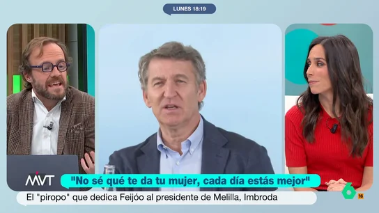 Chapu Apaolaza responde a Pilar Velasco sobre el comentario de Feijóo al presidente de Melilla: "No entiendo qué hay de malo" Chapu Apaolaza responde a Pilar Velasco sobre el comentario de Feijóo al presidente de Melilla: "No entiendo qué hay de malo"