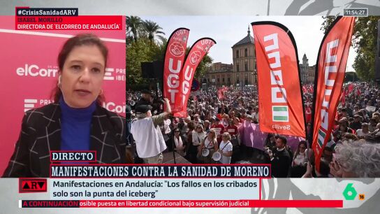 Isabel Morillo, sobre las manifestaciones en Andaluc&iacute;a: "Se ha abierto una v&iacute;a de agua en la gesti&oacute;n de Juanma Moreno"