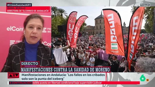 Isabel Morillo, sobre las manifestaciones en Andalucía: "Se ha abierto una vía de agua en la gestión de Juanma Moreno" Isabel Morillo, sobre las manifestaciones en Andalucía: "Se ha abierto una vía de agua en la gestión de Juanma Moreno"