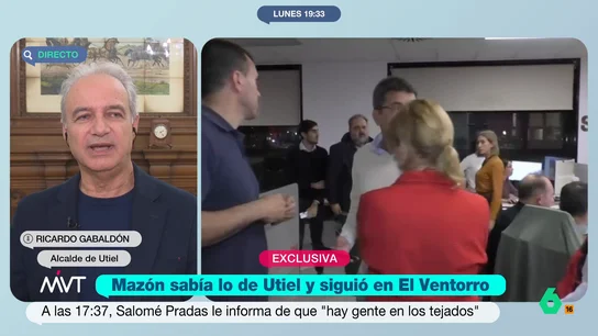 El alcalde de Utiel asegura no recordar cuándo habló con Mazón: "Yo tampoco le llamé. No sé la información que manejaba" El alcalde de Utiel asegura no recordar cuándo habló con Mazón: "Yo tampoco le llamé. No sé la información que manejaba"