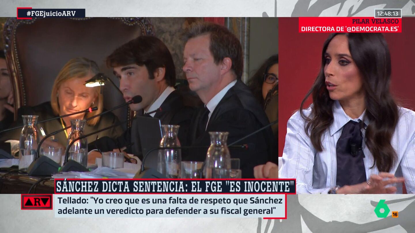 Pilar Velasco ve "fea e innecesaria" una declaraci&oacute;n de S&aacute;nchez durante el juicio al fiscal general