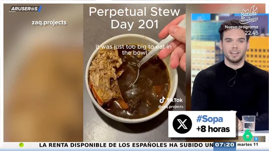 El experimento viral de un youtuber al comer la misma sopa durante 200 días: "Cocina para vagos" El experimento viral de un youtuber al comer la misma sopa durante 200 días: "Cocina para vagos"