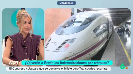 Afra Blanco señala la necesidad de inversión ferroviaria en España: "Es el gran problema" El Partido Popular ha conseguido que salga adelante una propuesta para que vuelvan las indemnizaciones para los retrasos en los viajes de AVE a los valores establecidos antes de que Óscar Puente los modificara en julio.