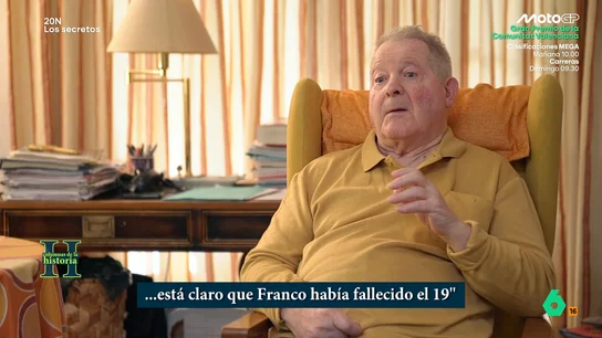 El embalsamador de Franco desmonta el certificado de defunción del dictador: "Está claro que había fallecido el 19" Mientras la versión oficial dice que Franco murió a las 5:25 del 20 de noviembre, Antonio Piga, el doctor que se encargó de embalsamarlo, afirma en este vídeo que "se tomó como hora del fallecimiento la hora a la que acabamos el embalsamamiento".
