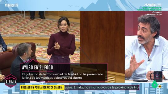 Juan del Val, tajante con Ayuso por no presentar la lista de m&eacute;dicos objetores de conciencia: "Siempre va por otro lado"