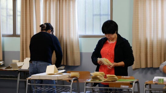 Imagen de un colegio electoral en Chile