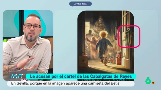 Antonio Maestre, sobre el polémico cartel de la Cabalgata de Reyes de Sevilla: "España está lleno de inocupados mentales y ofendiditos" Antonio Maestre reflexiona en este vídeo sobre la propuesta de cartel de la Cabalgata de Reyes de Sevilla que ha hecho que su autor reciba insultos y amenazas por incluir una camiseta del Betis o una túnica de La Macarena.