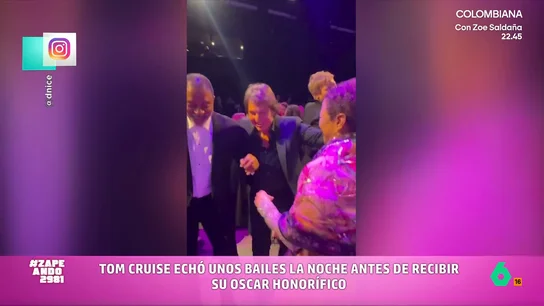 VÍDEO | El baile de Tom Cruise un día antes de recibir el Oscar honorífico: "Podría colar como un jubilado en un viaje del Imserso" Ayer Tom Cruise era uno de los premiados en los Governors Awards, la gala donde se entregan los Oscars honoríficos. Un día antes, el actor lo daba todo en una fiesta donde se le veía bailar. El momento, en este vídeo.