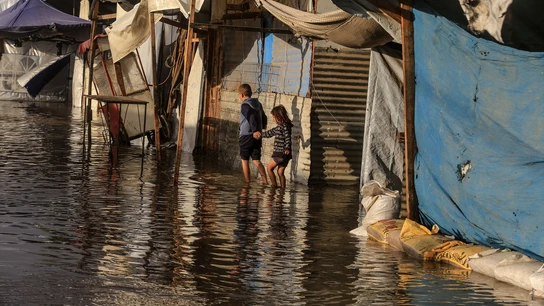 Imagen de archivo de la Franja de Gaza inundada. Imagen de archivo de la Franja de Gaza inundada.