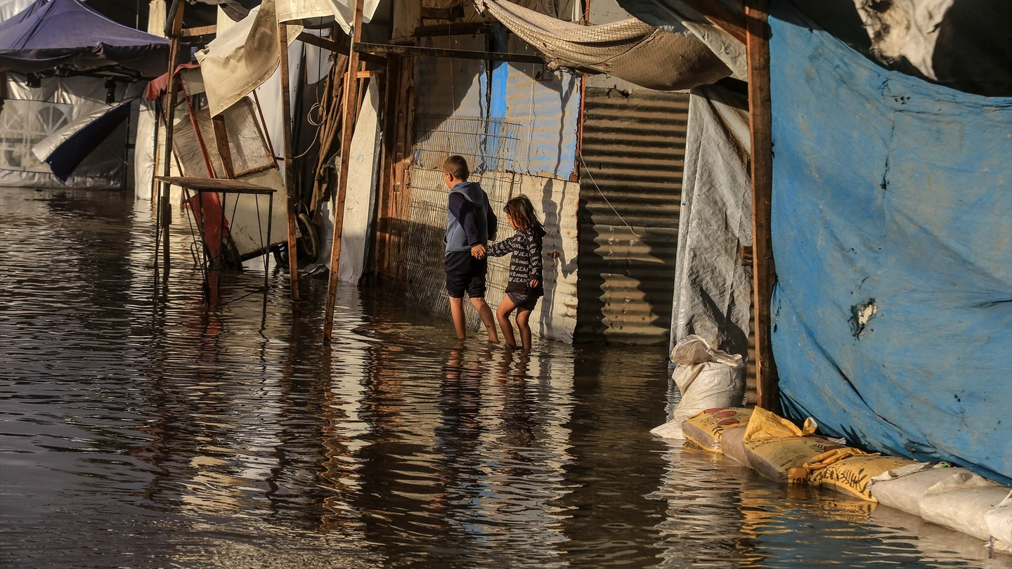 Imagen de archivo de la Franja de Gaza inundada. Imagen de archivo de la Franja de Gaza inundada.