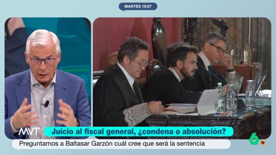 Baltasar Garz&oacute;n reflexiona en este v&iacute;deo de M&aacute;s Vale Tarde sobre el caso del fiscal general del Estado y aboga por la "absoluci&oacute;n" de Garc&iacute;a Ortiz despu&eacute;s de un proceso donde, en su opini&oacute;n, "todo ha sido un dislate".