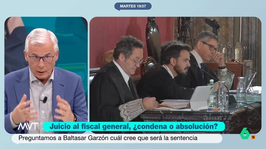 Baltasar Garzón pronostica la "absolución" en el caso del fiscal general: "Lo que hizo era lo que había que hacer" Baltasar Garzón reflexiona en este vídeo de Más Vale Tarde sobre el caso del fiscal general del Estado y aboga por la "absolución" de García Ortiz después de un proceso donde, en su opinión, "todo ha sido un dislate".