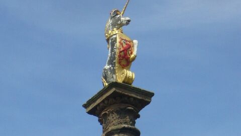 Unicornio Real en la cruz del mercado de Prestonpans
