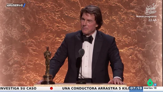 Alfonso Arús, al ver a Tom Cruise recibir el Oscar honorífico: "Podría haber aparecido en helicóptero" Alfonso Arús, al ver a Tom Cruise recibir el Oscar honorífico: "Podría haber aparecido en helicóptero"