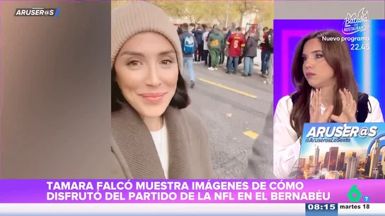 Tatiana Arús alucina al ver a Tamara Falcó e Íñigo Onieva en la NFL: "Cada día se parece más a su madre" Tatiana Arús alucina al ver a Tamara Falcó e Íñigo Onieva en la NFL: "Cada día se parece más a su madre"