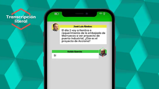 Conversación entre Ábalos y Koldo sobre un viaje a Marruecos donde Acciona aspiraba a una obra en el puerto de Kenitra. Conversación entre Ábalos y Koldo sobre un viaje a Marruecos donde Acciona aspiraba a una obra en el puerto de Kenitra.