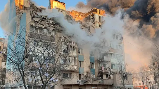 Imágenes del bloque de pisos atacado por Rusia en Tenópil (Ucrania) Imágenes del bloque de pisos atacado por Rusia en Tenópil (Ucrania)