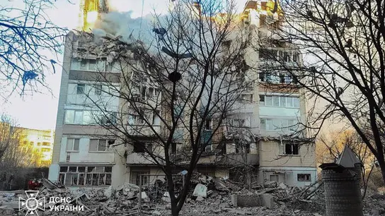 Edificio de Ternópil destrozado tras los ataques rusos. Edificio de Ternópil destrozado tras los ataques rusos.