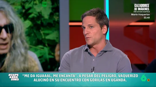 Gotzon Mantuliz, sobre Mario Vaquerizo en 'Cazadores de imágenes': "Uganda le cambió, le dejó sin palabras y mira que es difícil" Gotzon Mantuliz vuelve a Zapeando para hablar de la segunda entrega de 'Cazadores de imágenes', donde ha viajado con Mario Vaquerizo hasta Uganda para fotografiar gorilas. Los detalles de su aventura, en este vídeo.