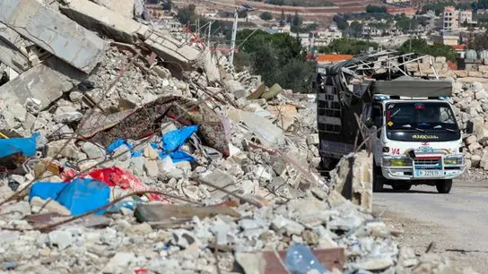 Edificios destruidos por los ataques isralelíes en el sur de Líbano. Edificios destruidos por los ataques isralelíes en el sur de Líbano.