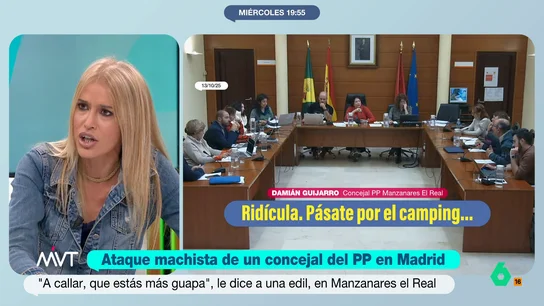 Afra Blanco, sobre los ataques machistas del concejal de Manzanares el Real: "El PP tendría que haber dicho ya 'next' a este señor" Afra Blanco analiza en este vídeo los desagradables ataques machistas del concejal del PP en Manzanares el Real, Damián Guijarro, tras decir a otra edil "a callar, que estás más guapa".