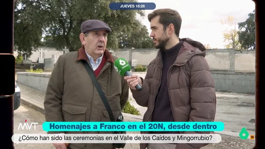 Un asistente al homenaje a Franco niega que el saludo romano sea fascista: "Es un saludo de amor" Tanto en el Valle de los Caídos como en el cementerio de Mingorrubio se han celebrado sendos actos para conmemorar el fallecimiento de Francisco Franco. A los mismos han asistido numerosas personas para loar la figura del dictador.