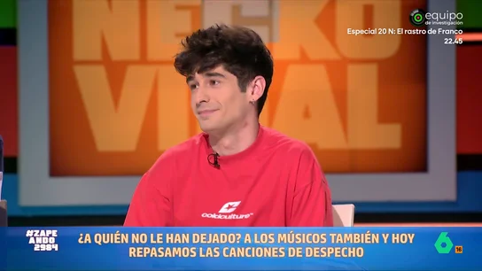 Necko Vidal desvela por qué triunfan las canciones de despecho: "Musicalmente, canalizan las emociones del desamor" El músico señala las tres claves que hacen que las canciones de despecho se conviertan en auténticos himnos. El violinista expone que, por ejemplo, estos temas están hechos para ser cantados ya que "nos validan emocionalmente".