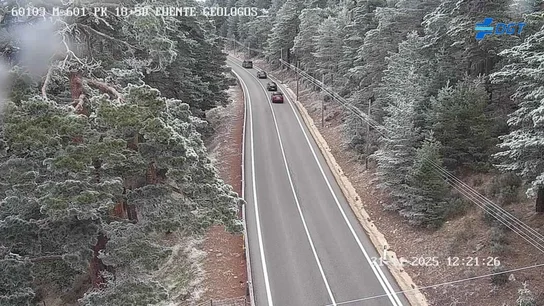 Imagen de la DGT de la M-601 a la altura de la Fuente de los Geólogos (21/11/2025). Imagen de la DGT de la M-601 a la altura de la Fuente de los Geólogos (21/11/2025).