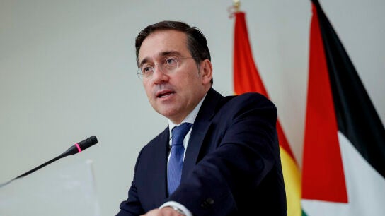 Jos&eacute; Manuel Albares, ministro de Asuntos Exteriores, durante un acto