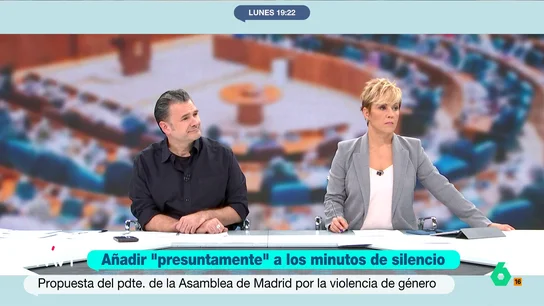 Cristina Pardo, sobre el "presuntamente" en los minutos de silencio por la violencia de género en Madrid: "No se entiende" Cristina Pardo, sobre el "presuntamente" en los minutos de silencio por la violencia de género en Madrid: "No se entiende"