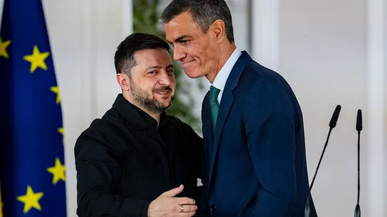 El presidente ucraniano, Volodimir Zelenski, con el presidente de España, Pedro Sánchez. El presidente ucraniano, Volodimir Zelenski, con el presidente de España, Pedro Sánchez.